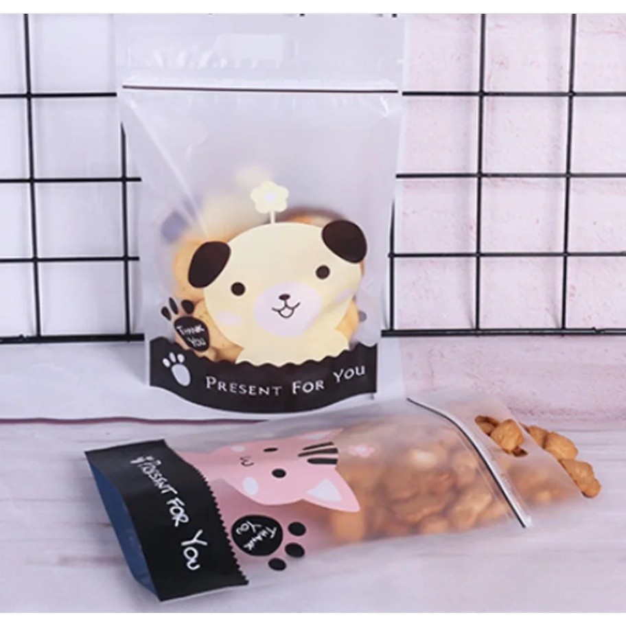 1pc Plastic Stand-Up Nougat Snow Flakes Zipper Ziplock Bag Food Packaging New Year Beef Biscuits Candy(1277L) - Image 4