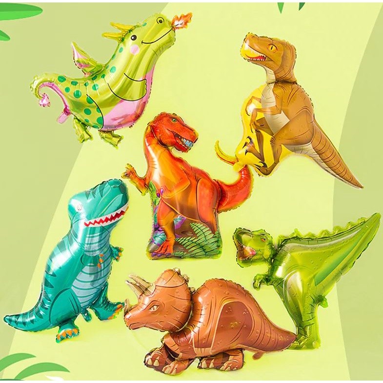 Giant Green Dinosaur Foil Balloon Happy Birthday Paper Banner For Jurassic Dino World Decorations Jungle(1202L)