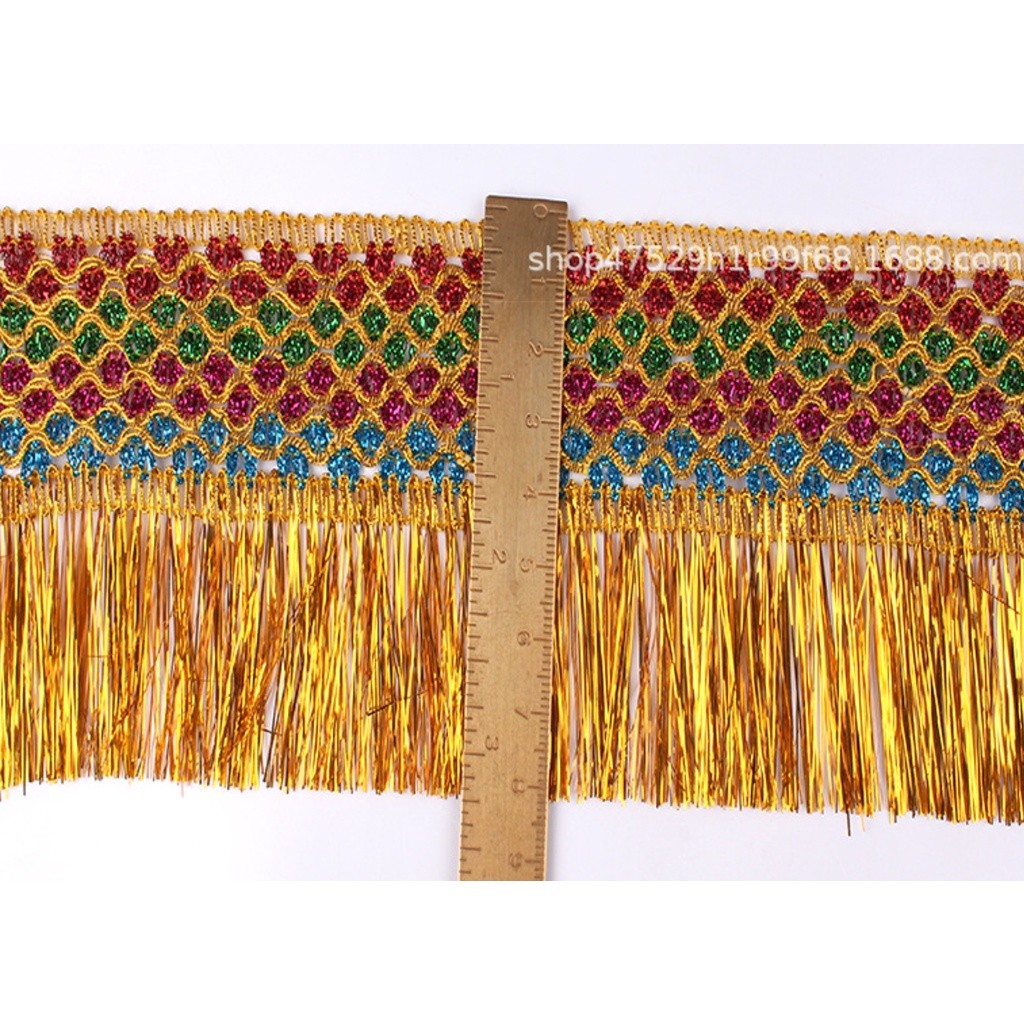 1yard 5.5cm~8cm Silk Tassel fringe sewing bang tassel trim decorative Curtain Tassel for Craft Jewelry亮闪民族花边(1556L) - Image 7