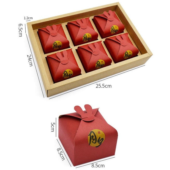 6pcs/set Handbag Box With Removable Tray Mooncake Cake Cookies Candy Packing Mid-Autumn Festival Gift Decoration(1436L) - Image 4