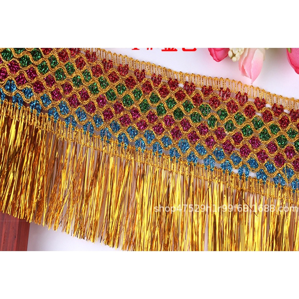 1yard 5.5cm~8cm Silk Tassel fringe sewing bang tassel trim decorative Curtain Tassel for Craft Jewelry亮闪民族花边(1556L) - Image 8