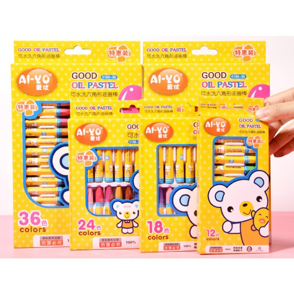 Creative Cartoon 12/18/24/36pcs Colors Non-Toxic Crayon Oil Pastel Painting Stick Kids Student Pencils 油画蜡笔(2391L) - Image 3