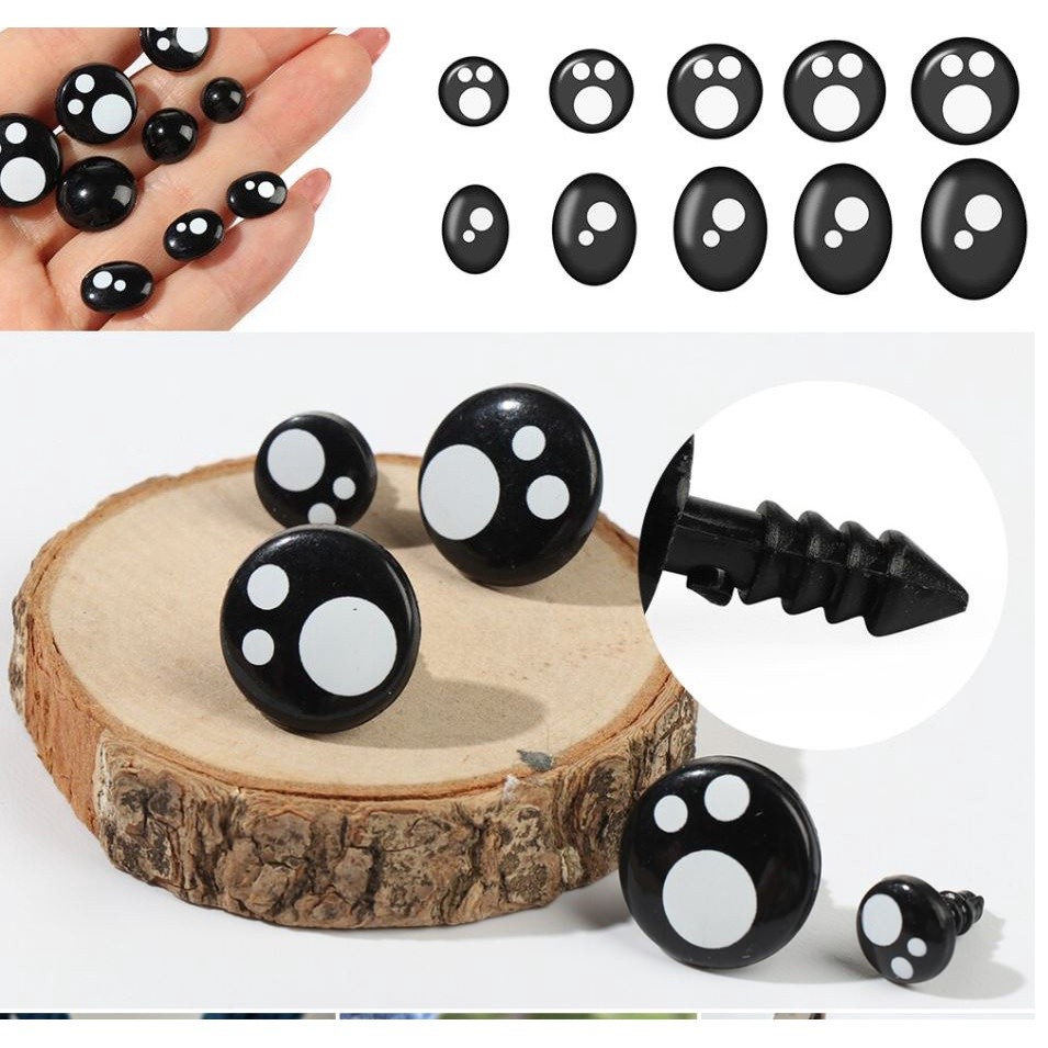 20Pcs 15~16mm Plush Animal Doll Eyes Noses Cartoon Safety Eyes For Crochet Teddy Bear Puppet Dolls Toys(1508L)