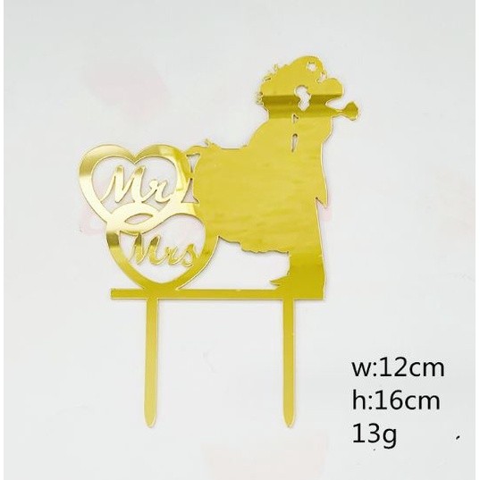 Wedding Acrylic Cake Topper Mr Mrs Wedding Decorations Acrylic Gold Cake Toppers Marriage Party Supplies (414L) - Image 8