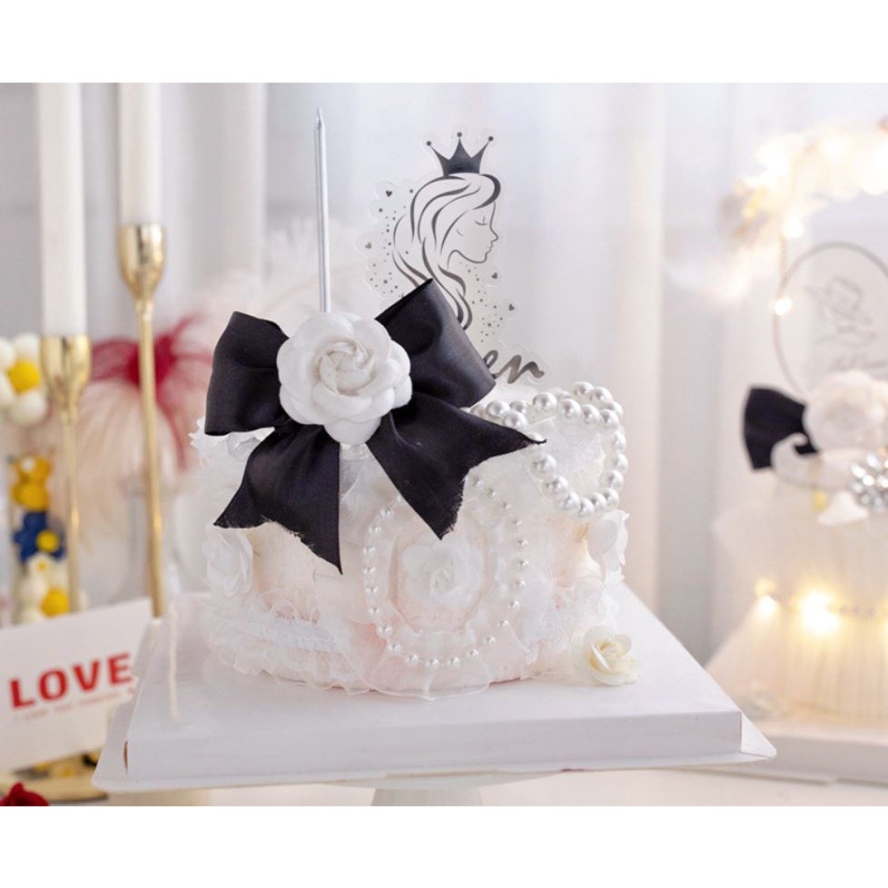 Acrylic Queen Cake Topper Happy Birthday Cake Toppers Baby Shower Party Cupcake Topper Kids Gifts and Favors (1466L) - Image 2