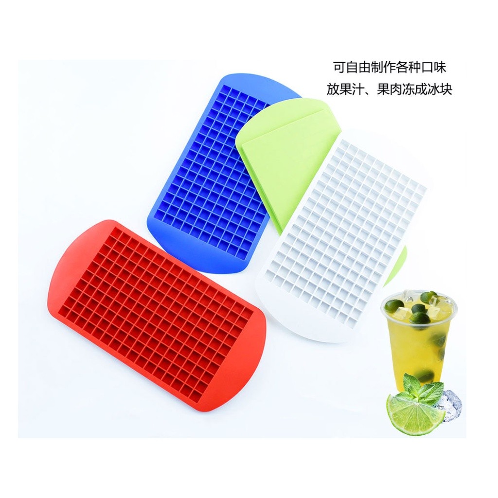 160 Grid Mini Square Ice Maker Mold Ice Cube Silicone Mold Silicone Ice Cube Maker Foldable Ice Cube Tray Kitchen(2748L)