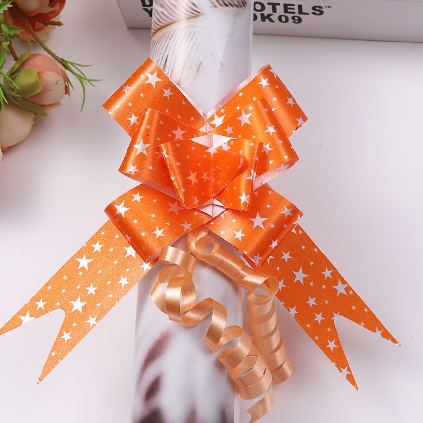 10pcs 30mm Medium Size (Star) Pull Flower Bow knot Pull Bow Gift Ribbons Flower Wrappers 蝴蝶结手拉花(2771L) - Image 6