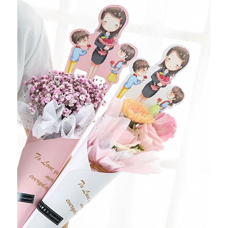 1pcs New Cartoon Single Flower Box Single Rose Flower Box Bouquet Packaging Gift Box Christmas Gift Box Paper Box(1015L)