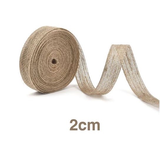 1cm/2cm Natural Vintage Jute Burlap Ribbon Roll Yellow Linen Rope DIY Decorative Party Bow Christmas Handmade (2496L) - Image 8