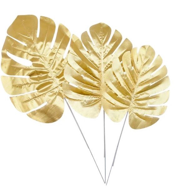 Tropical Palm Artificial Silk Leaves Monstera Leaf Bouquets DIY Home Wedding Party Decor Fake Plants (2604L) - Image 6