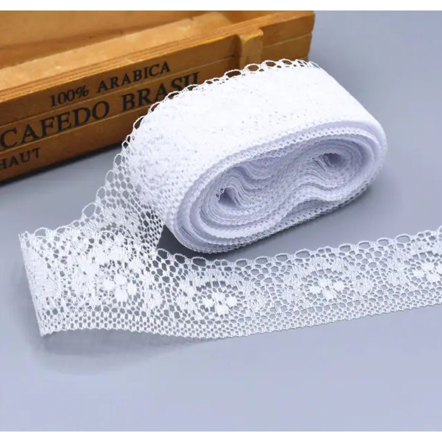 1yard 3.7cm high quality White lace ribbon/width 37mm, diy clothing, dress, jewelry and other accessories 镂空蕾丝花边 (475L) - Image 20