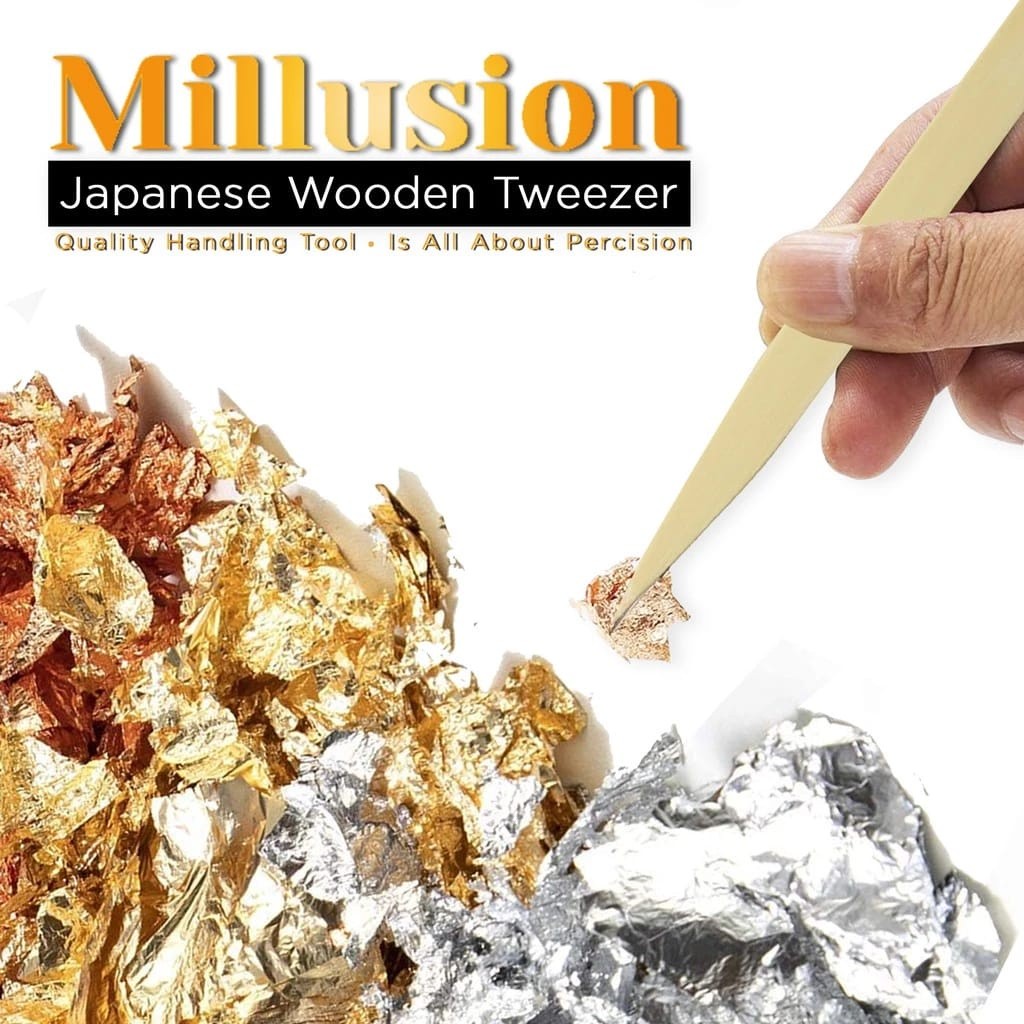 Millusion 24K Edible Gold Silver Flake Leaf Cake Decoration Baking Decoration Cake Kek Food Deco Kek Hiasan食用装饰金箔(2619L) - Image 4
