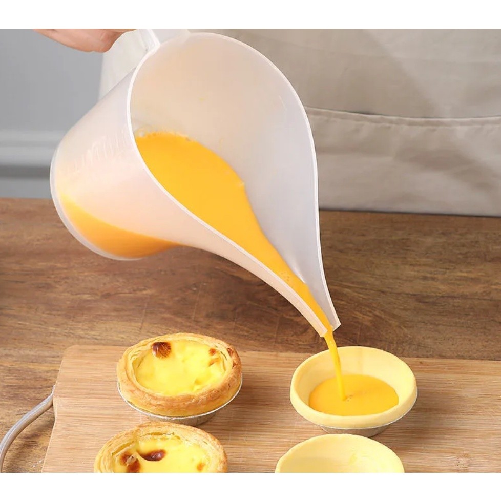 1pc 1000ML Tip Mouth Measuring Cups Plastic Graduated Funnel Pitcher Jug Long Spout Liquid 长嘴量杯带刻度厨房烘焙工具(2716L) - Image 3