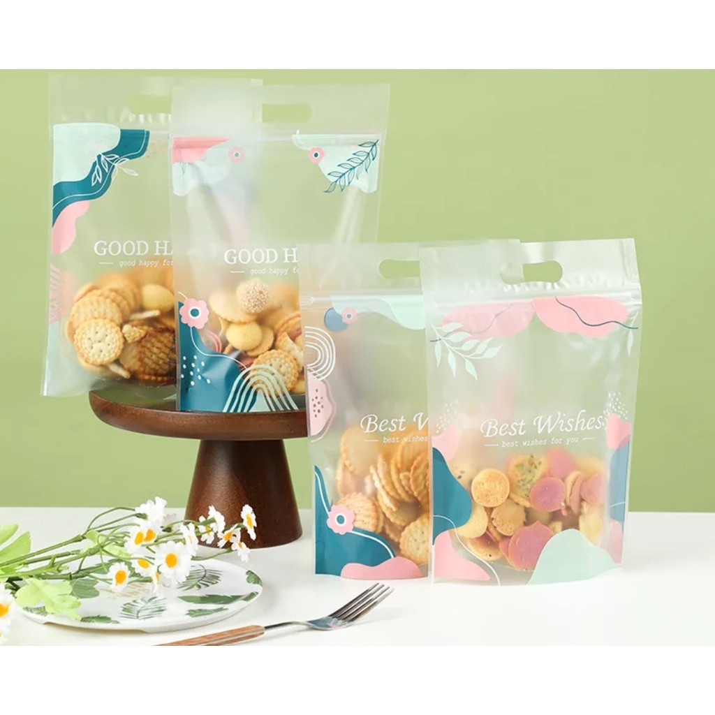 1pc Plastic Stand-Up Nougat Snow Flakes Zipper Ziplock Bag Food Packaging New Year Beef Biscuits Candy(1277L) - Image 8