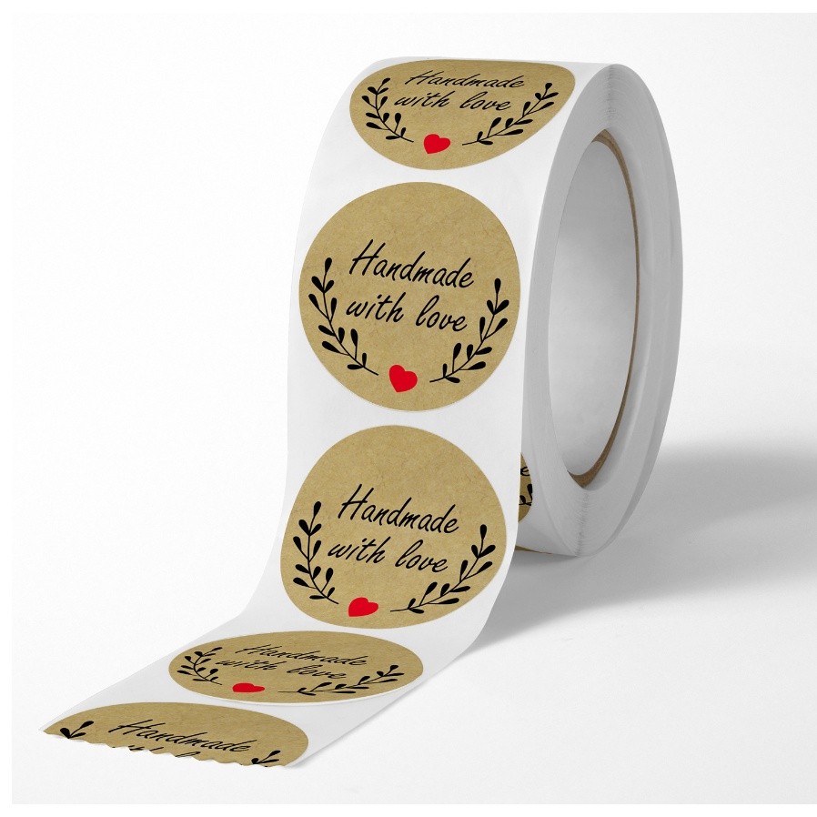 500pcs Round Labels Kraft Paper Thank You Sticker Dragees Candy Bag Flower Gift Box Cake Boxes 牛皮纸圆形贴纸(2433L) - Image 16