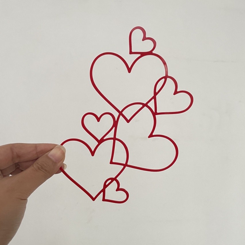 7 Hearts Wedding Cake Topper Minimalist Gold Silver Love Heart Cake Decoration Valentine's Day Dessert 爱心亚克力蛋糕装饰(2570L) - Image 5