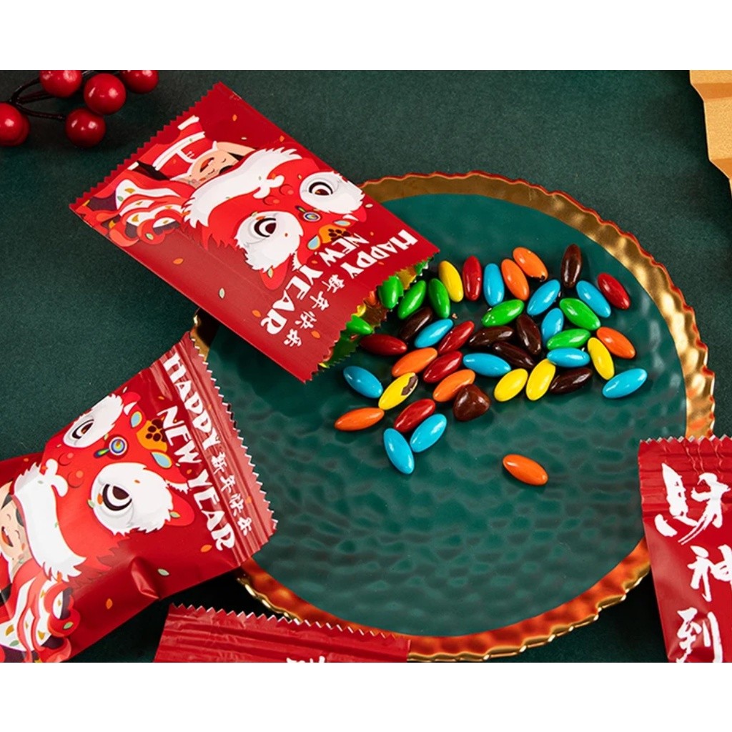 100/200pcs Chinese New Year Candy Bag Machine Sealed Bag For Nougat Cookies Chocolate Food Packaging 糖果袋 (2715L) - Image 4