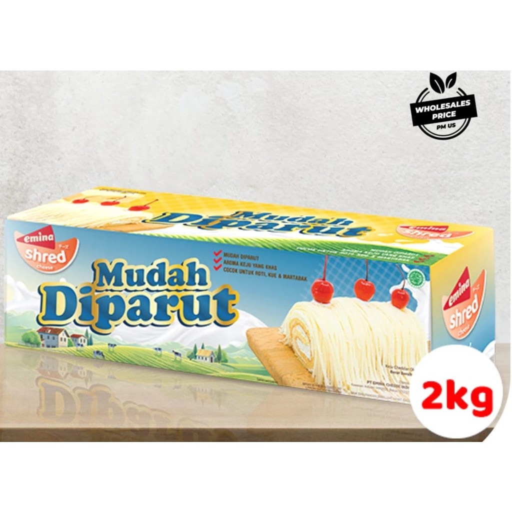 RAYA HOT SALE Emina Shred Block Cheese Mudah Diparut 2kg (HALAL) 2661L