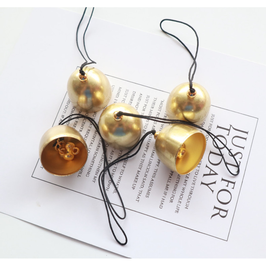 Mini Brass Bell Christmas Metal Pendant Door Bell Diy Craft Wind Chime Brass Bell Decorations Accessories黄铜迷你铃铛(2784L) - Image 2