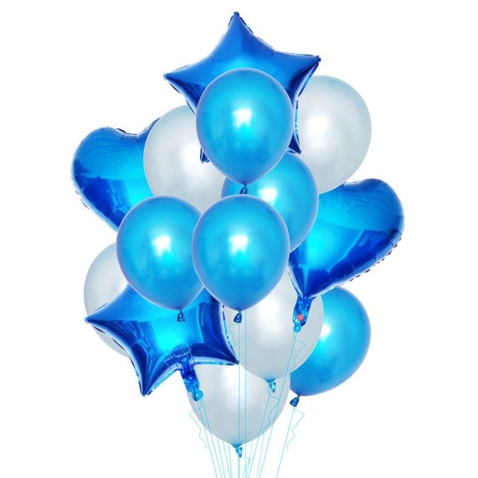 14pcs Foil Balloons Set 18inch Star Heart 12inch Latex Balloon Happy Birthday Party Decoration Wedding(1079L) - Image 8