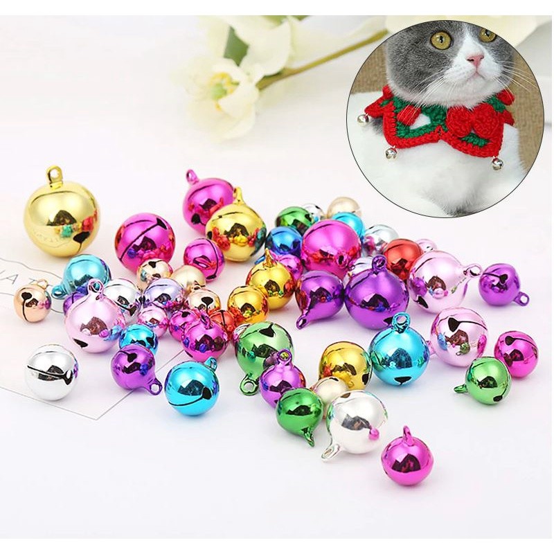 6/10/12/14mm Colorful Metal Jingle Bells Loose Beads Festival Party Decoration/Pet Christmas Tree DIY Crafts(1501L)