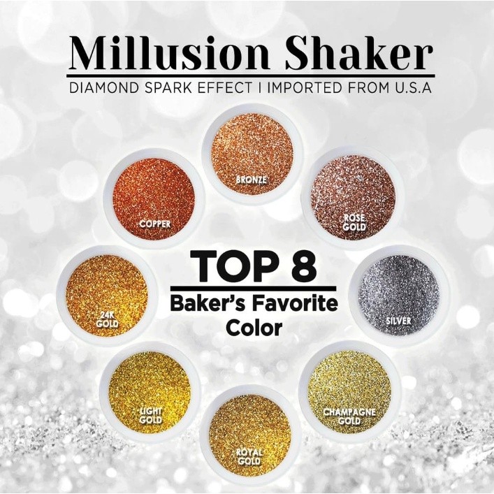 Millusion Shaker Color Dust Powder- Cake Decoration Sugar Flower Manik Cake Cake Topping Kek Hiasan(2615L) - Image 2