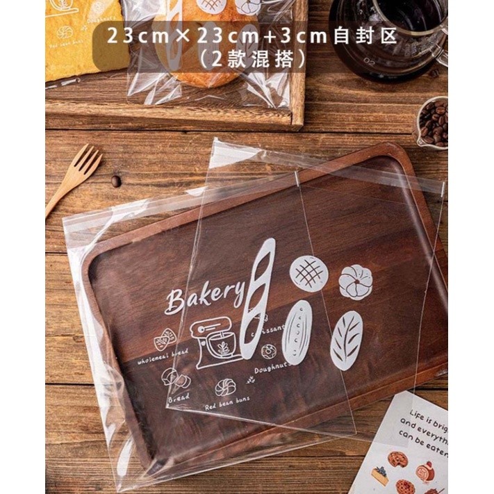 50pcs Bread Self Adhensive Plastic Bag For Baking Snack Donut Croissant Packaging Wedding 自封口烘焙包装 (1366L) - Image 10