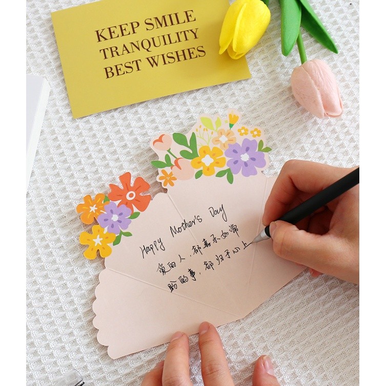1pc Creative Festival Greeting Card Thank You Teacher Days Gratitude Blessing Card Gift Message Card花束鲜花贺卡(2404L) - Image 8