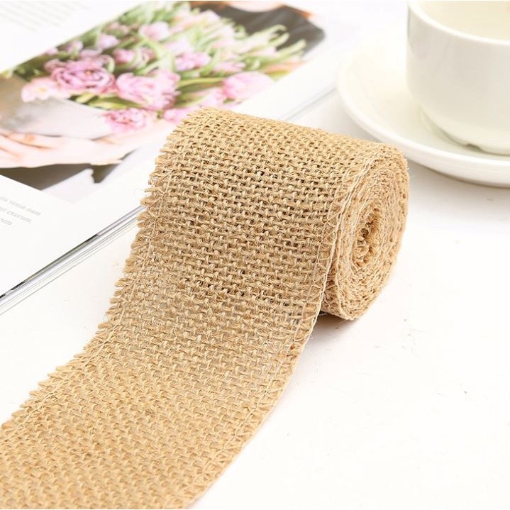 2yar/lot 6cm Wide Jute Cloth Roll Colorful DIY Handmade Wedding Party Supplies Crafts Linen Volume Burlap Ribbon (2489L) - Image 10