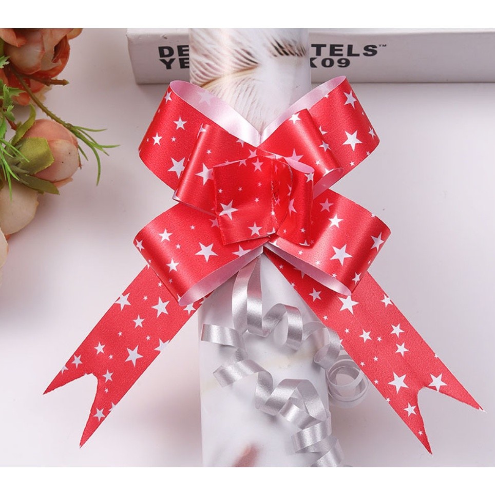 10pcs 30mm Medium Size (Star) Pull Flower Bow knot Pull Bow Gift Ribbons Flower Wrappers 蝴蝶结手拉花(2771L) - Image 9