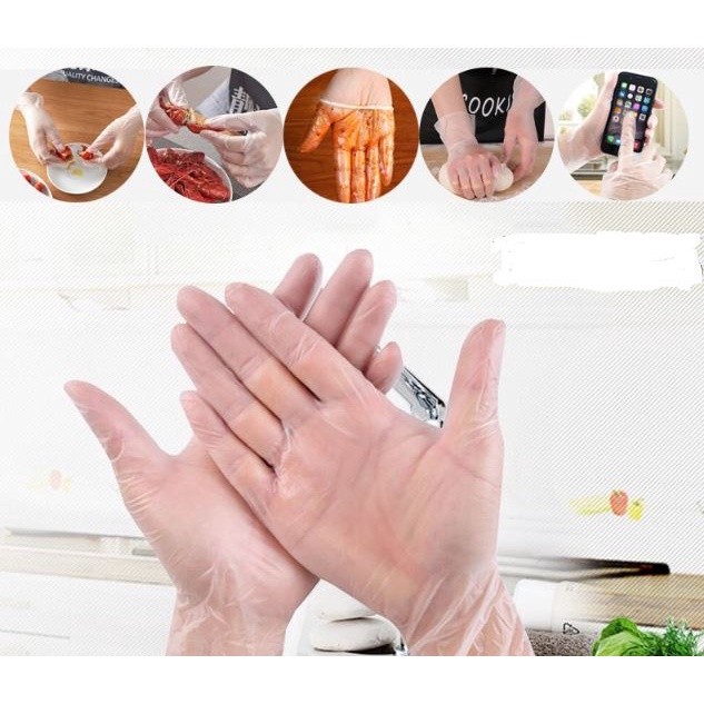 20 pcs Disposable PVC gloves white non-slip durable gloves household household general cleaning food supplies (2471L)