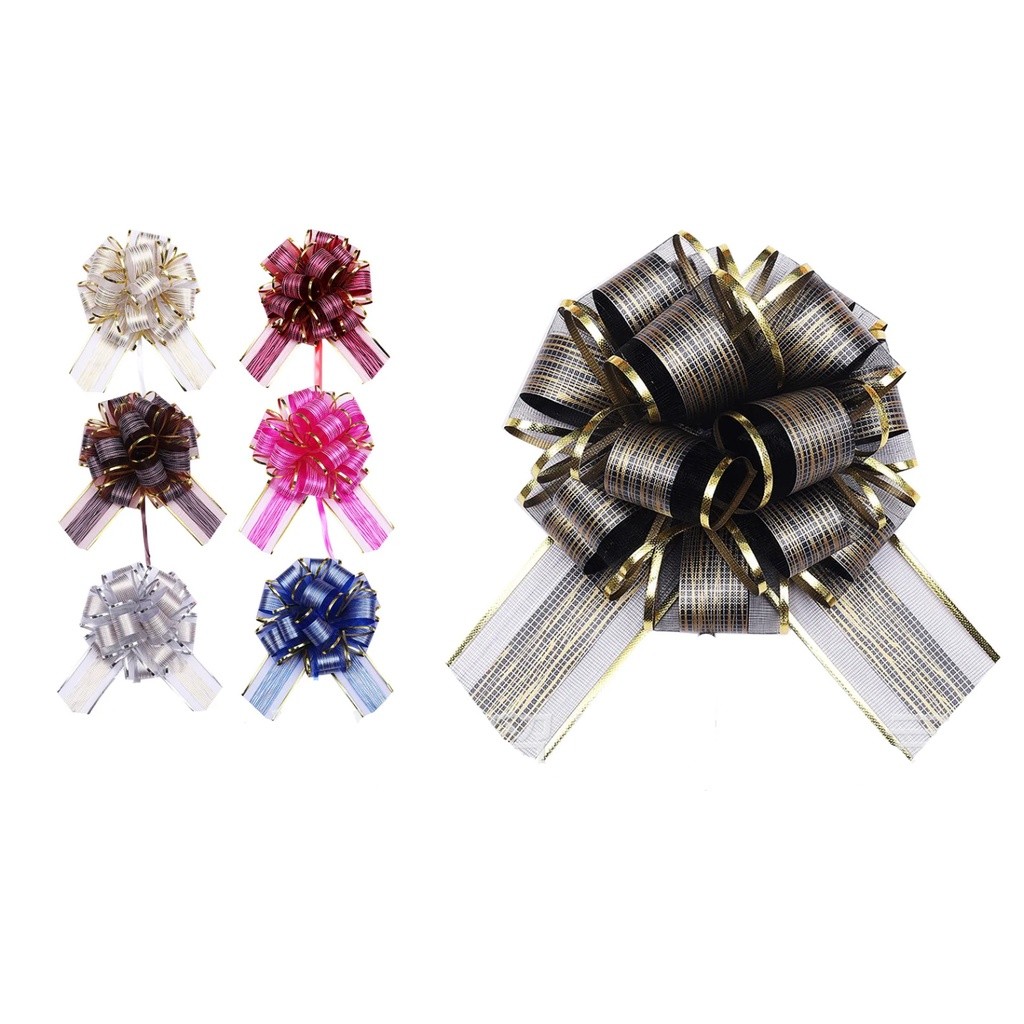 1pc Large Golden Pull Bow Tulle Ribbon Bows Wedding Party Cars Birthday Christmas Presents Gift Decoration(1872L) - Image 3