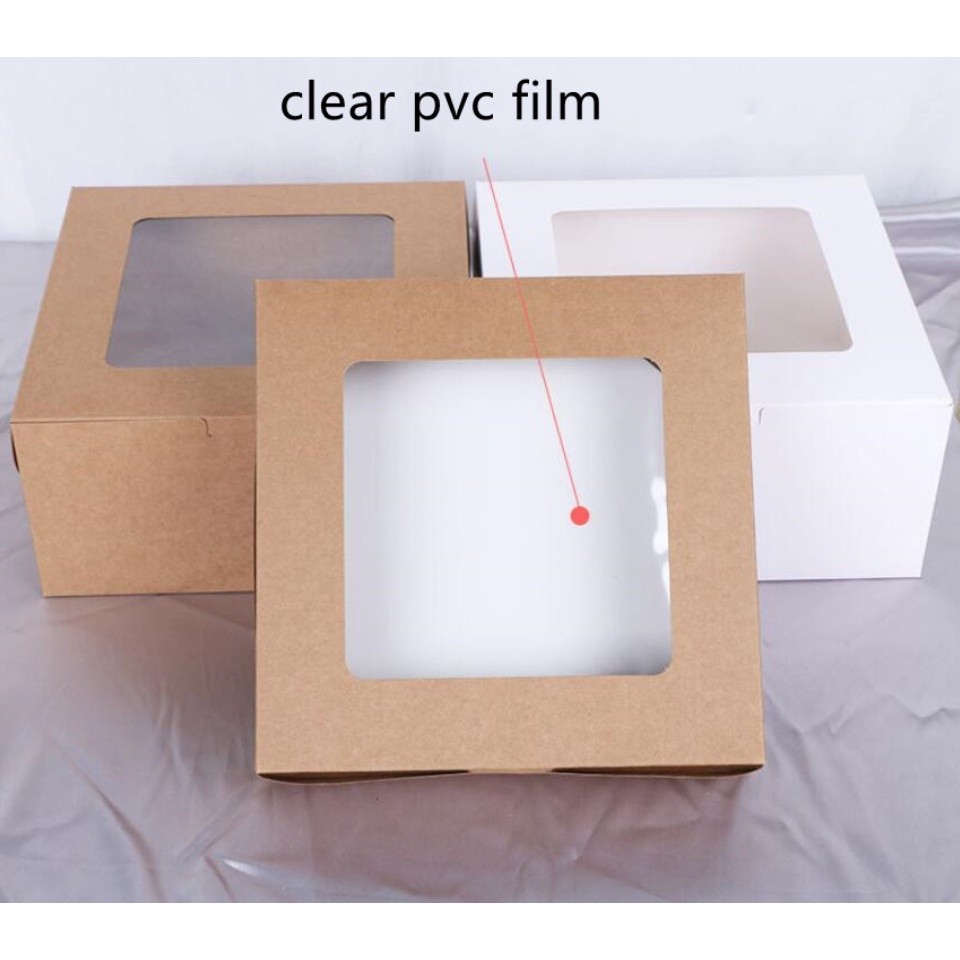1pc Cookie Boxes, Bakery Boxes, Brown Kraft Cake Boxes with Window, for Pies, Donuts,Pastry, Baking Tools蛋糕盒(2290L) - Image 2