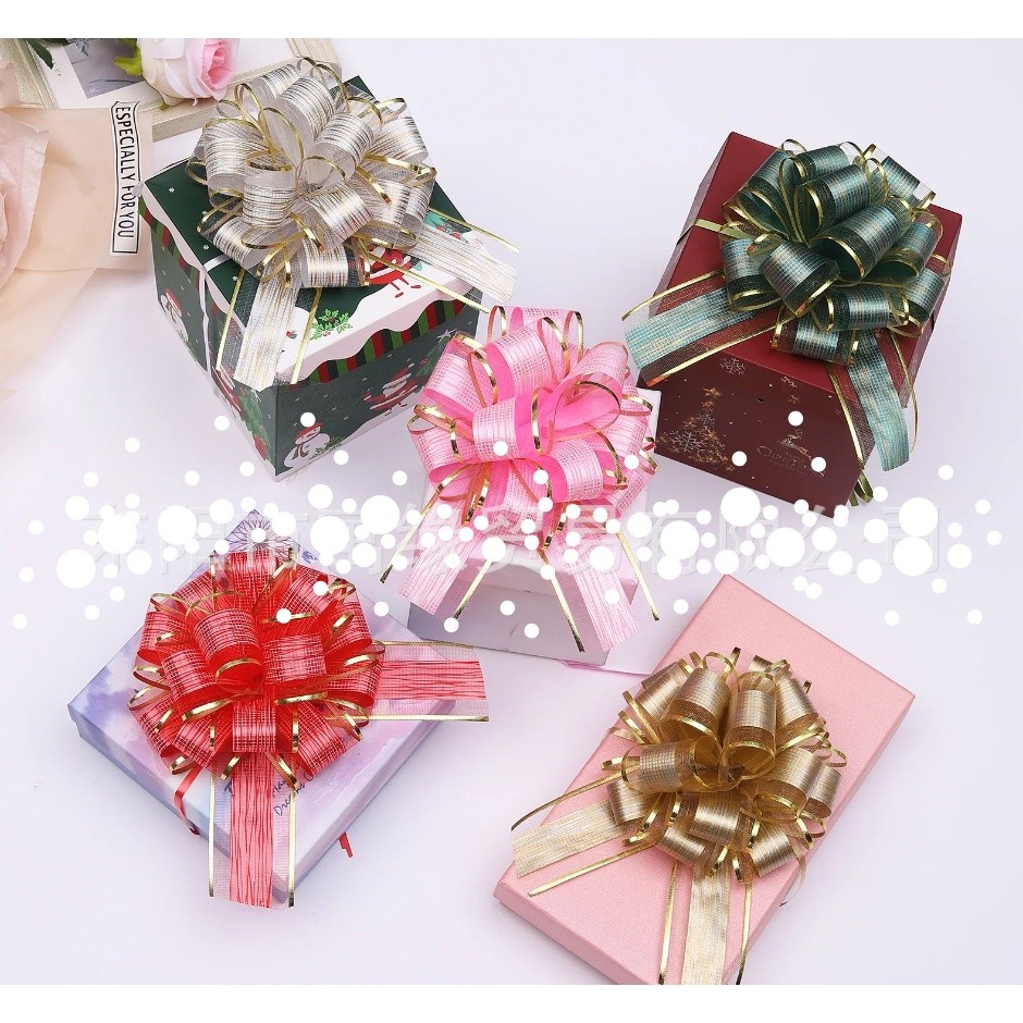 1pc Large Golden Pull Bow Tulle Ribbon Bows Wedding Party Cars Birthday Christmas Presents Gift Decoration(1872L) - Image 6