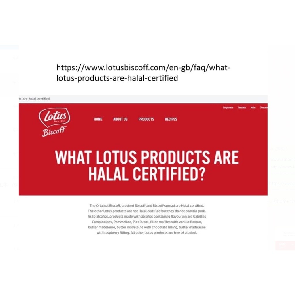 125g, 200g, 250g, Lotus Biscoff Spread Jam/ Cookies/ Biscuit/ Sandwich/ Crumble Belgium (2406L)