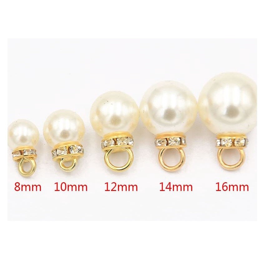 2Pcs 12MM Imitation Pearl Clear Gold Crown Pendant Charm Fit Bracelet Jewelry Spacer Loose Beads DIY Earrings(1457L) - Image 4