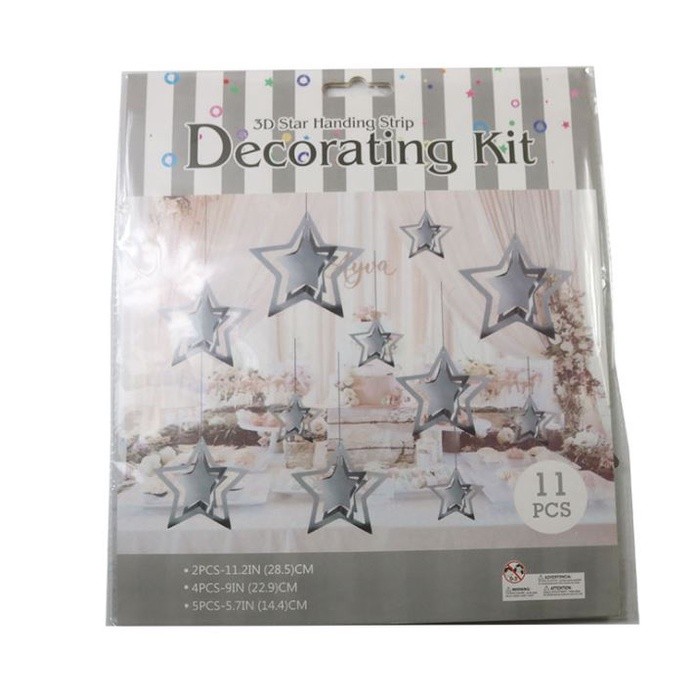 Twinkle Little Star Themed Party 3D Champagne Gold Hollow Star Garlands Hanging Decoration for Birthday (1237L) - Image 9