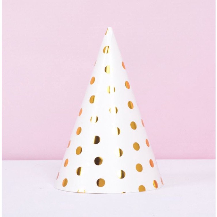 1pc Striped Dots Birthday Hats Kids Cap Bronzing Paper Caps Baby Kids Birthday Festival Party Ornaments Baby Deco(1119L) - Image 5