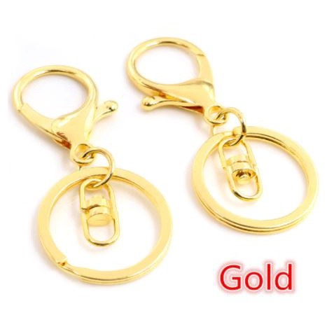 1pc 30mm Multiple Colors Key Chains Rings Round Golden Gold-Plate Hook Lobster Clasp Keychain(1456L) - Image 6