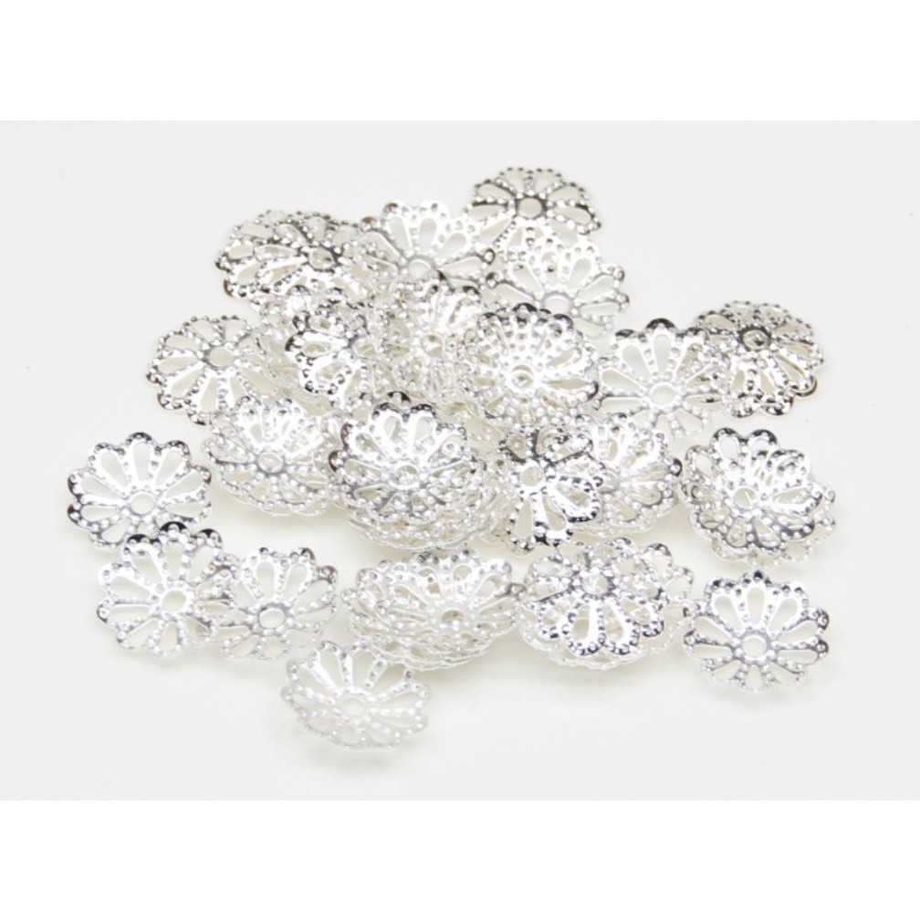 20pcs 7mm/9mm Silver Gold Plated Flower Petal End Spacer Beads Caps Charms Bead Cups For Jewelry Making 花纹花托(2509L) - Image 8