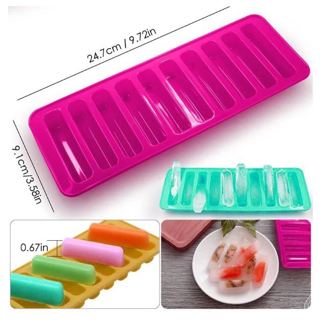 Homemade Kitchen Baking Ice Grid Abrasive 10 Long Strips Food Grade Silicone Finger Biscuit Mold Silicone Mold (2425L) - Image 3