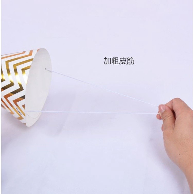 1pc Striped Dots Birthday Hats Kids Cap Bronzing Paper Caps Baby Kids Birthday Festival Party Ornaments Baby Deco(1119L) - Image 4