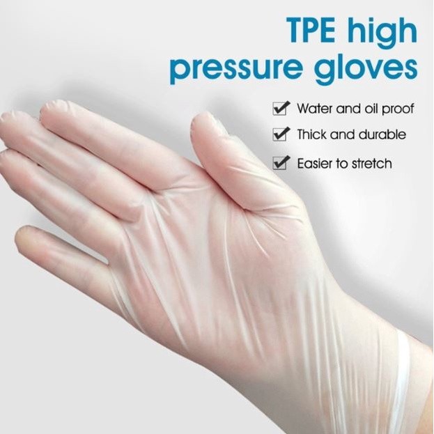 20 pcs Disposable PVC gloves white non-slip durable gloves household household general cleaning food supplies (2471L) - Image 2