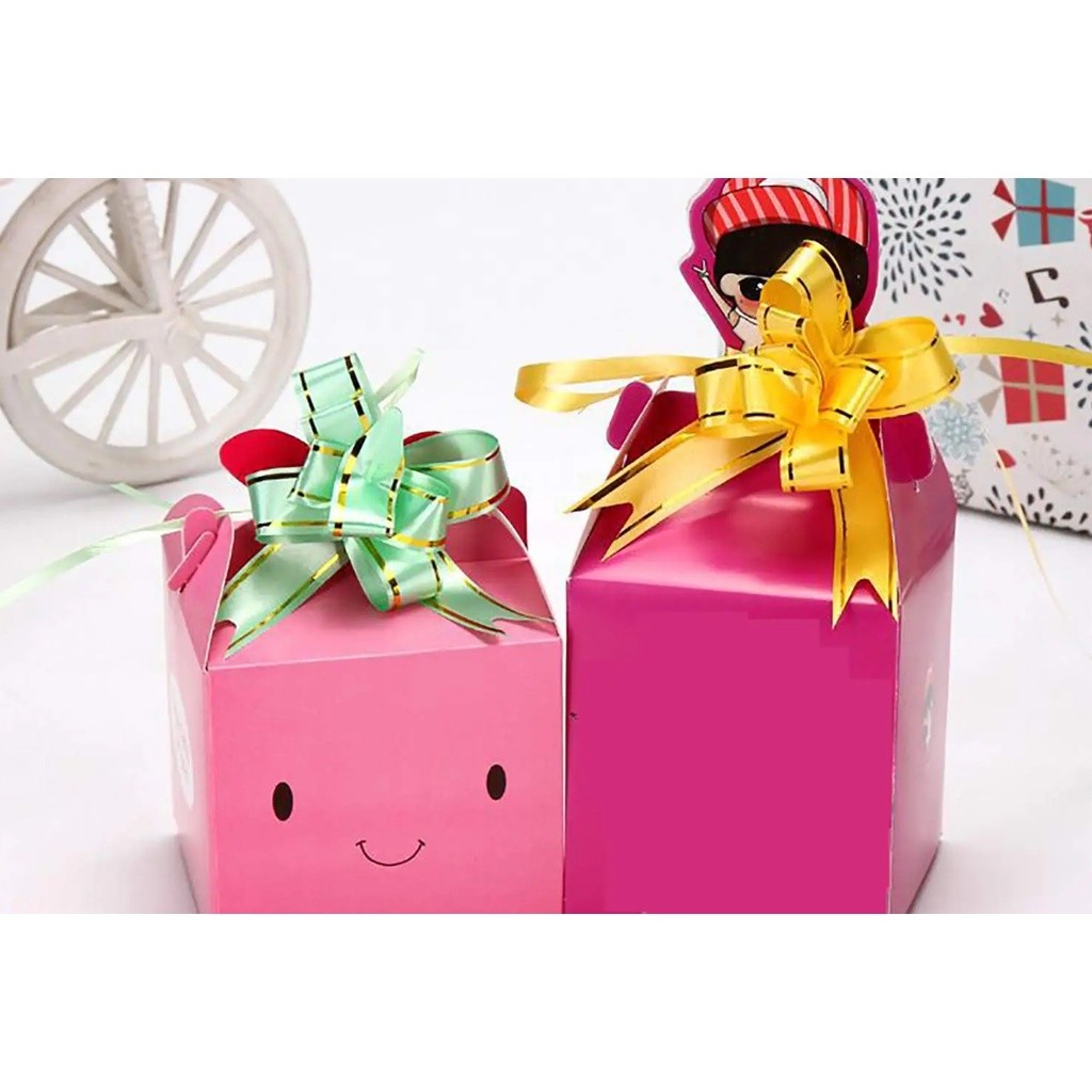 10pcs 1.5cm Pull Bows Flower Ribbon For Wrapping Gift Decorate Wedding Car Party Christmas Birthday 小号手拉花(468L) - Image 5