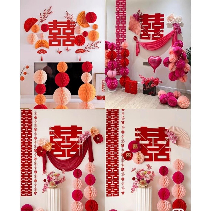 1pc 20/50/80/100cm Chinese Traditions Wedding Articles Wedding Stickers Non-woven Wedding 婚房布置长条喜字贴纸囍字(1976L) - Image 5