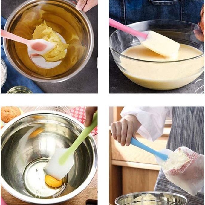 1PCS Silicone Scraper Cream Scraper Cake Scraper Baking Tool Semi Transparent Handle High Temperature Resistant (2440L) - Image 5
