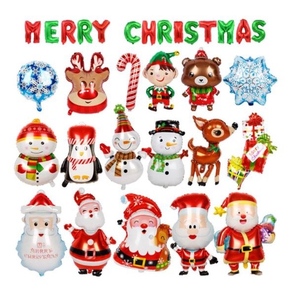 Merry Christmas Decoration Balloons Santa Claus Snowman Christmas Foil Balloons Christmas Xmas Party Decoration(1082L)