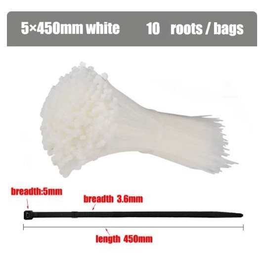 150/200/250/350/450/500/550/600/650mm Self-locking Nylon Cable Ties Plastic Zip Tie Wire Binding Wrap Straps (1954L) - Image 10