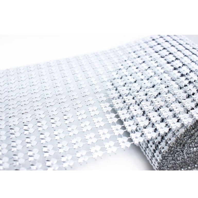1yard 13 level Heart mesh Wrap Gold Silver Mesh Roll Tape Tulle Crystal Ribbon wedding cake decoration(620L) - Image 5