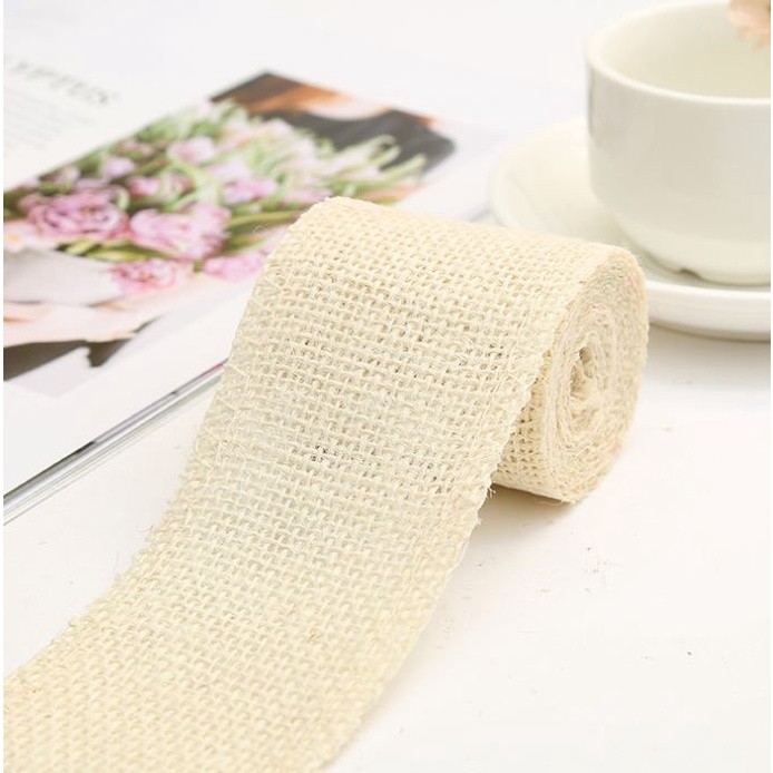 2yar/lot 6cm Wide Jute Cloth Roll Colorful DIY Handmade Wedding Party Supplies Crafts Linen Volume Burlap Ribbon (2489L) - Image 11